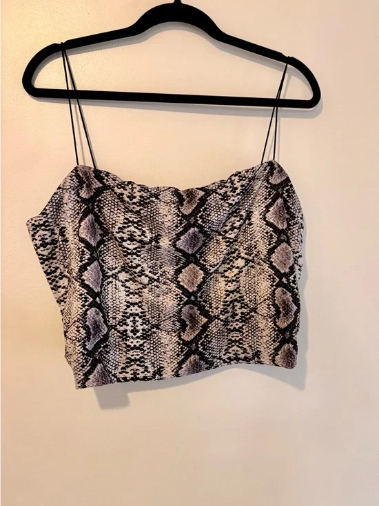 Better Be Plus Snake Print Off Shoulder Crop Top 3X Stretch Y2K Party Club - Picture 2 of 5